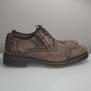 Steve Madden Men's Brown Lanister Factory Distressed Leather Oxford Size 7